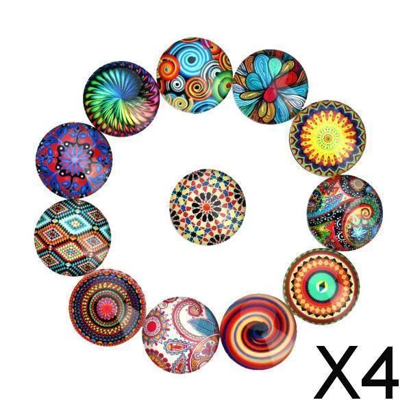 4X 20 Stück Glas Flatback  Kuppel Cabochons für Handwerk