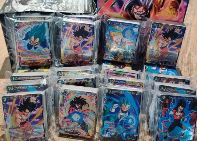 DRAGON BALL SUPER : ⭐LOT 50 CARTES NEUF FRANCAIS (sans double) + 2 Brillantes⭐