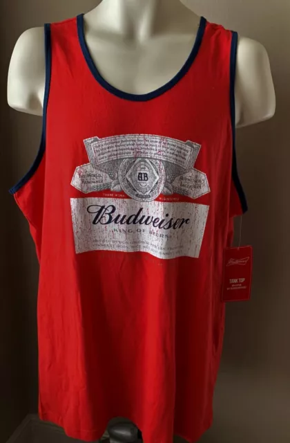 Mens BUDWEISER Script Label TANK TOP L 42/44 NEW King of Beer Shirt Anheuser BUD