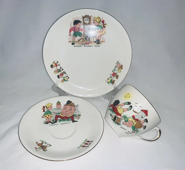 ALFRED MEAKIN Nursery Rhyme, tea trio (cup, saucer & plate set) 48.