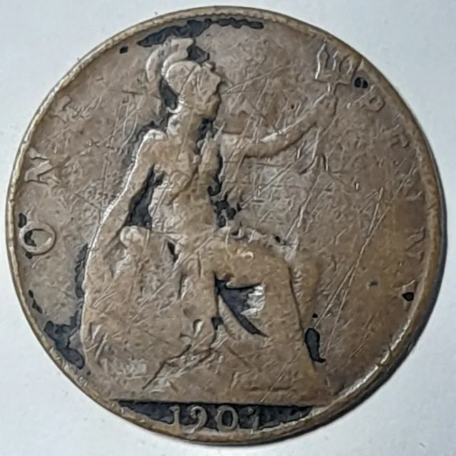 UNITED KINGDOM - 1907 - One Penny - Fair Condition - KM# 794