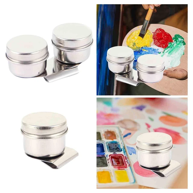 Pot à Peinture à L'huile En Acier Inoxydable - Portable, Avec Clip, Idéal Pour Aquarelle, Gouache, Peinture En Extérieur