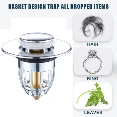NANUNU Filtro,4PCS Universale Lavabo Filtro Scarico Rimbalzo Cucina Bagno Filtro Lavello Tappo Scarico 