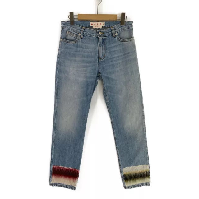 MARNI 22 year mohair & denim cropped pants Bottoms 38 blue