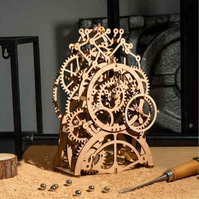 ROKR 3D Wooden Puzzle Mechanical Gear Model DIY Clock Model Kit Xmas Gift