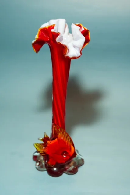 Vase Soliflor En Verre De MURANO Rouge