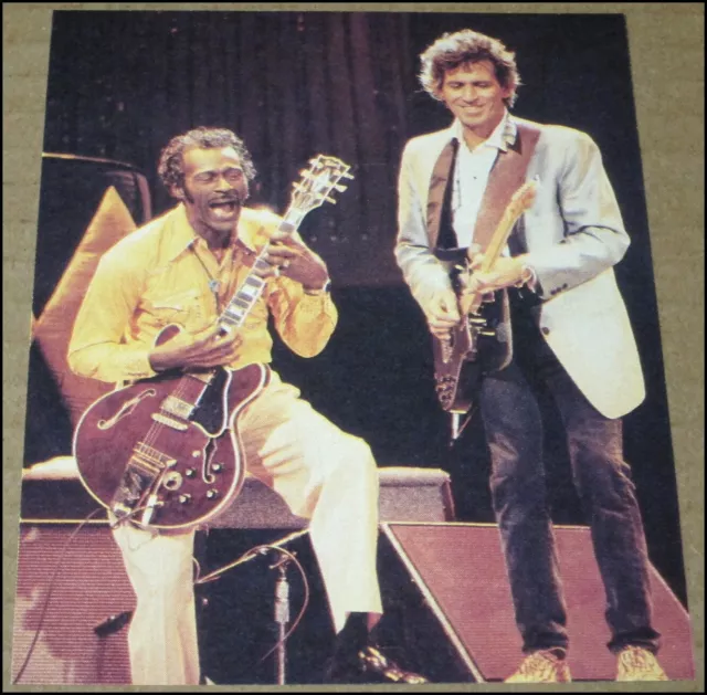1987 Chuck Berry & Keith Richards Rolling Stone Photo Clipping 4.25"x5.25" RS