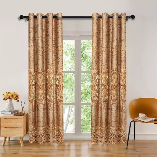 European Golden Royal Luxury Curtains for Bedroom Window Living Room: Price  drop