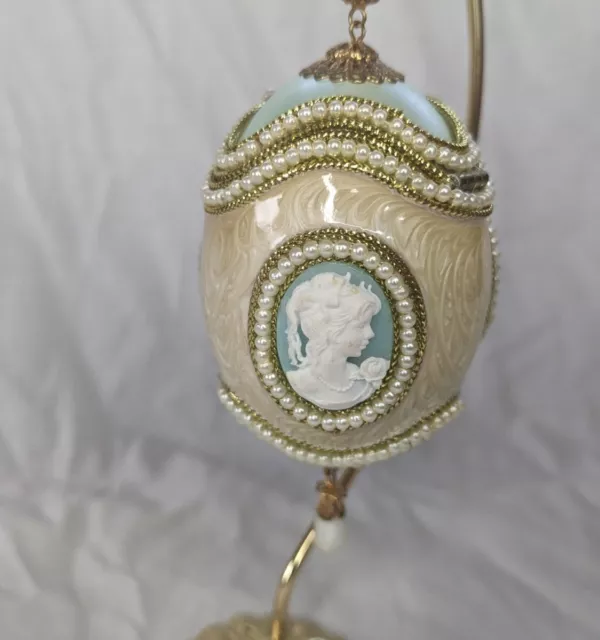 Luxury Hanging Fabergé Style Egg Jewellery Holder