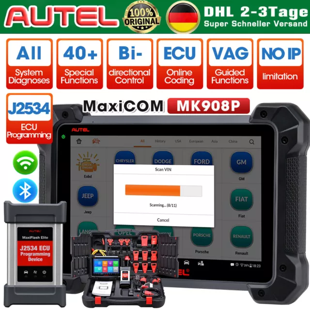 2023 Autel MaxiSys MK908P MS908S PRO Elite OBD dispositivo de diagnóstico ECU Key programación