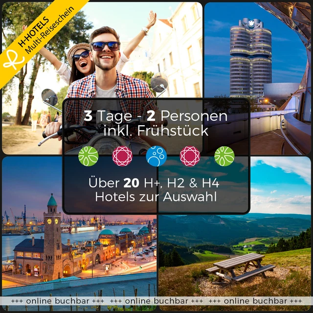 Kurzurlaub 3 Tage 2 Personen 1 Multi Hotelgutschein 21 H-Hotels zur Wahl Hotel