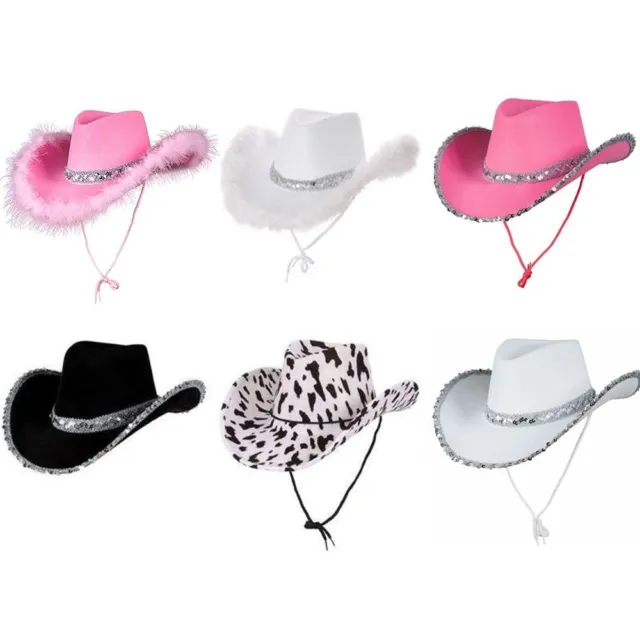 Accessorio cappello addio al nubilato festa cappello da cowboy paillettes cappelli da cowgirl cappello da cowgirl
