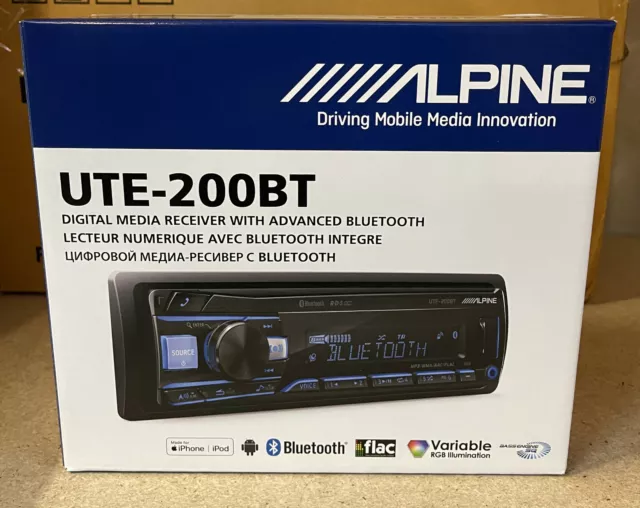 ALPINE CAR/Van Bluetooth USB Stereo iPhone Android Ready Mechless Aux UTE200BT