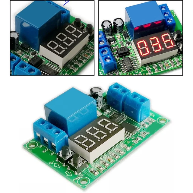 CONVENIENT 12V BUTTON Adjustment Time Relay Module with Wide Time Range ...
