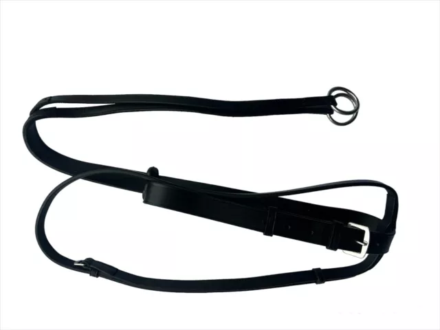 Turners Quality Equestrian Black Leather Running Martingale Pony Cob Full