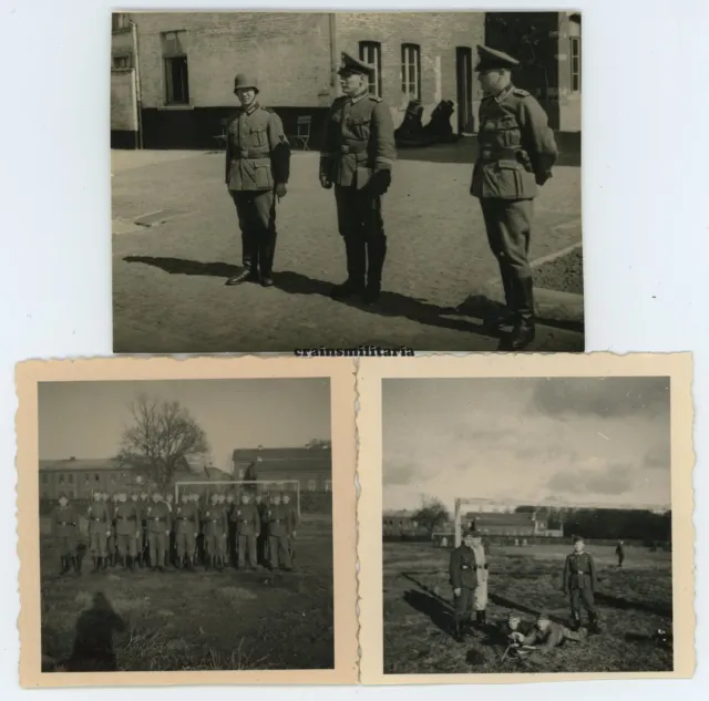 3x Orig. Foto Soldaten am Quartier in AALST Alost Belgien 1941