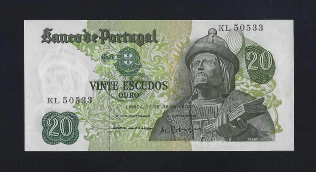PORTUGAL  20 Escudos 1971  P-173 UNC