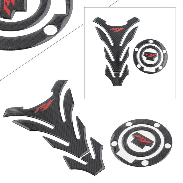 Carbon Fiber Gas Cover 3D Decal Fuel Tank Pad  Fit Yamaha YZF1000 YZF-R1 R1M