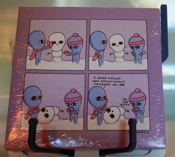 Art Wall Canvas Print 8" Snowman Aliens Strange Planet Nathan W Pyle NEW