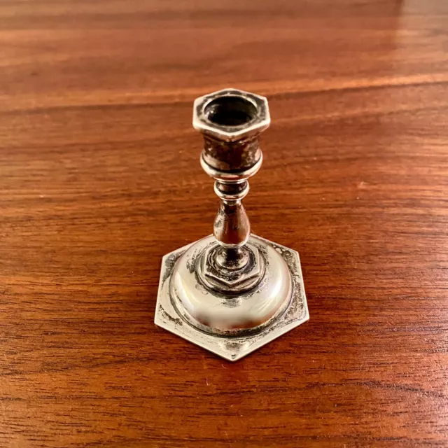 HEATH & MIDDLETON ENGLISH STERLING SILVER MINIATURE CANDLESTICK c.1897