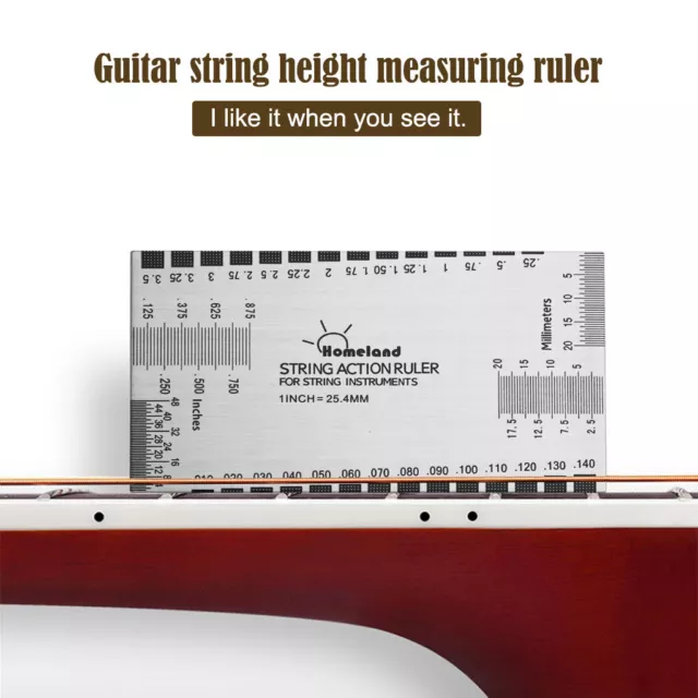String Action Ruler Gauge Guitar Luthier Tool for Acoustic/Electric Guitar