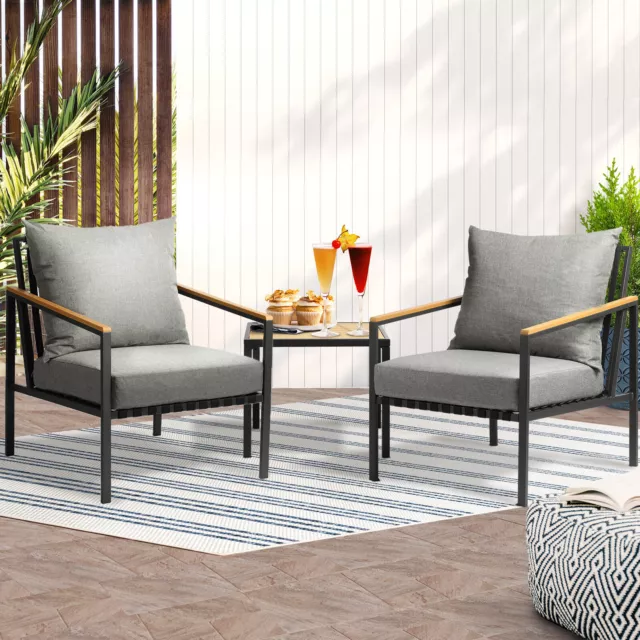 Livsip Outdoor Furniture Setting 2-4 Piece Lounge Dining Set Garden Patio Pool