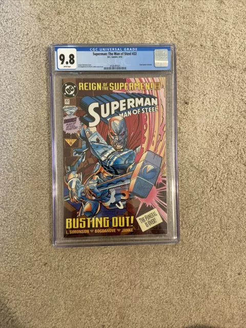Superman: The Man Of Steel #22 Cgc 9.8, 1993, Steel Cover, New Case