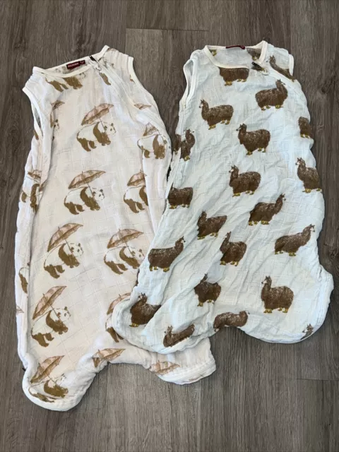 Baby Neutral Milk barn Sleep Sacks Bamboo & Cotton Side Zip Lightweight 6-12 Mos