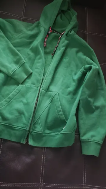 Volcom Hoodie Mens Large L Green Full Zip Long Sleeve Sweatshirt Fleece Inside