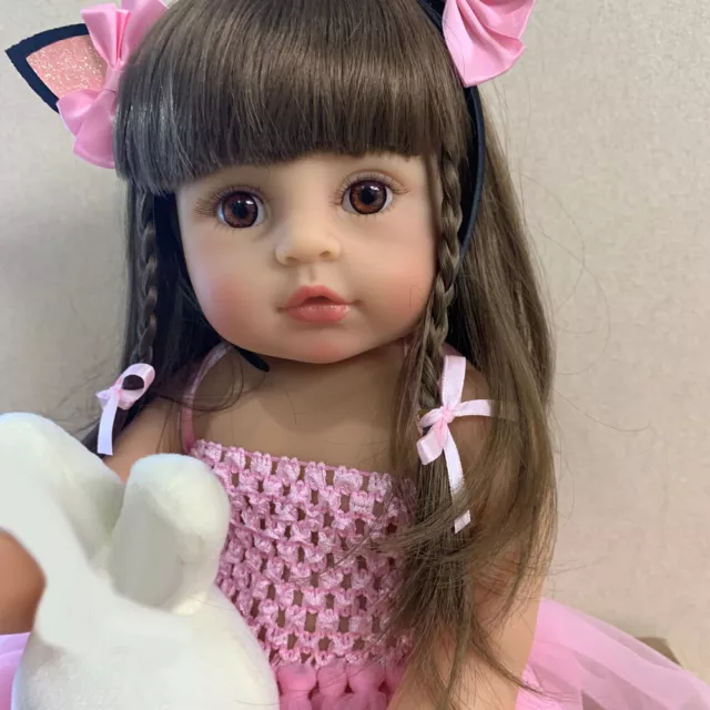 NPK 55CM Full Body Silicone Vinyl Reborn Doll Waterproof Toddler Newborn Girls