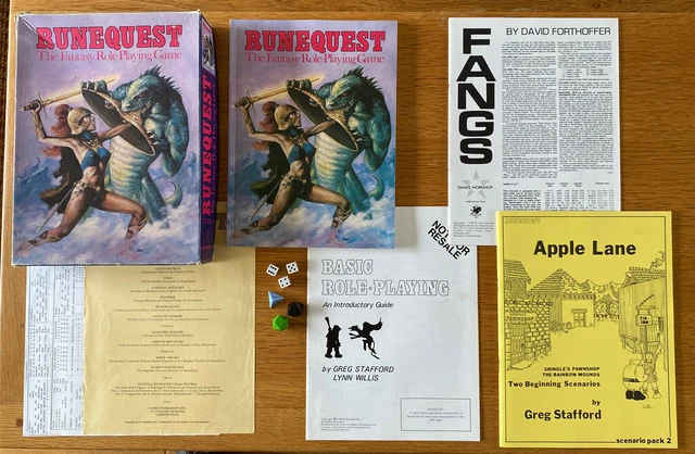 RUNEQUEST RPG BOXED Set 2nd Edition With Original Dice Games Workshop £ ...