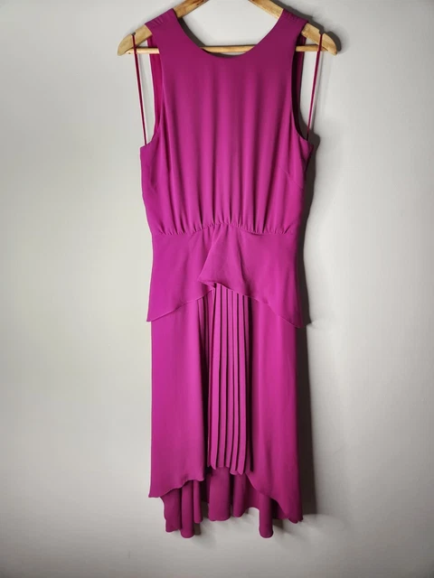 Cue Fit & Flare Dress Womens Size 10 Pink Sleeveless Pleated Front Zip Closure Cue Fit & Flare Dress Womens Size 10 Pink Sleeveless Pleated Front Zip Closure
