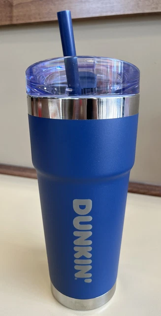 2022 DUNKIN' DONUTS 24 Oz Travel Mug / Tumbler Stainless Steel NAVY BLUE