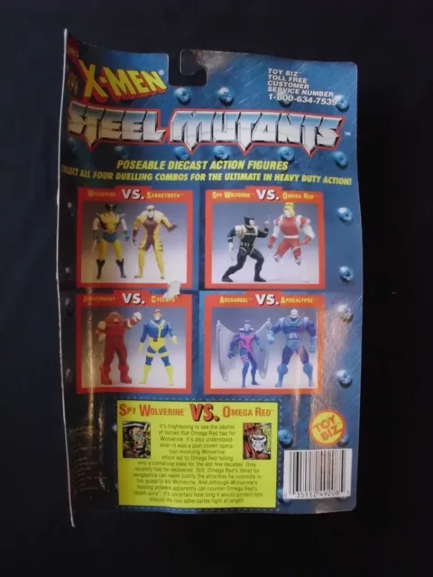 X-Men - Steel Mutants - Spy Wolverine vs.Omega Red - Toy Biz 1994 - Damaged Card 2