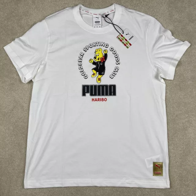 Puma Shirt Mens Medium White Haribo Goldbear Gummy Bears Candy Tee NWT