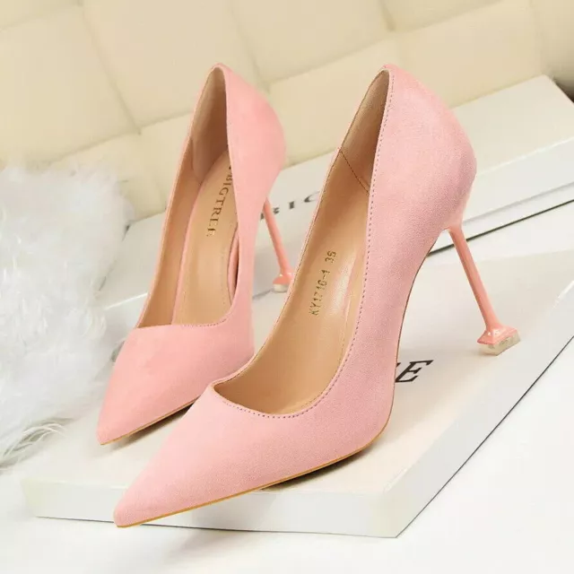 DECOLTE SCARPE DONNA tacco 10 cm rosa cipria scamosciato pelle sintetica 8102 EUR 59 00 PicClick IT