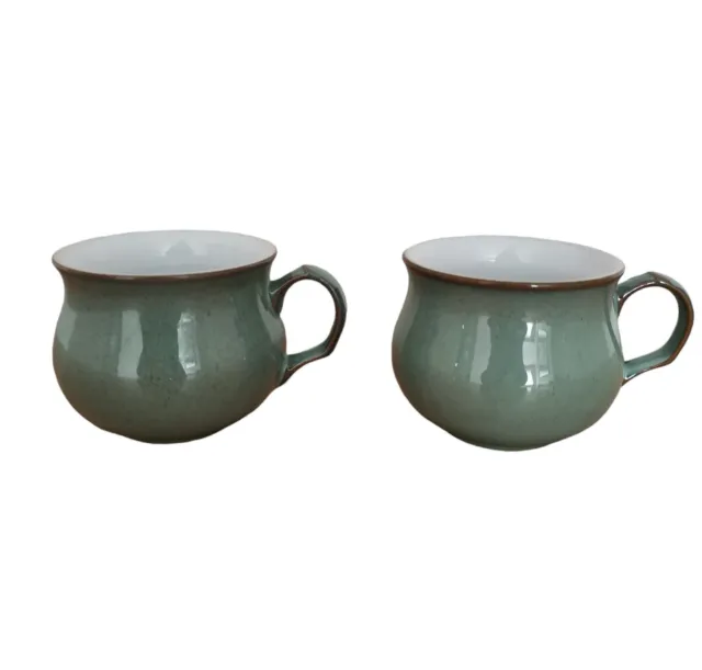 Two Denby Regency Green Craftmen Cups In Good Condition