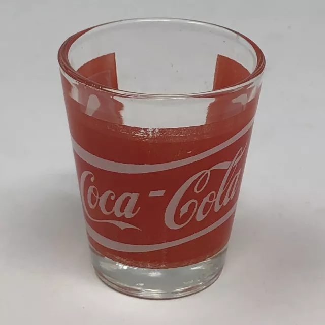 Coca Cola Coke RED RIBBON Painted Standard Shot Glass