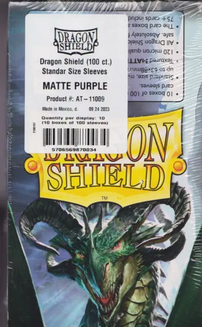 Lot 10 new 100 ct pk Dragon Shield Matte Deck Sleeves Protectors Matte Purple