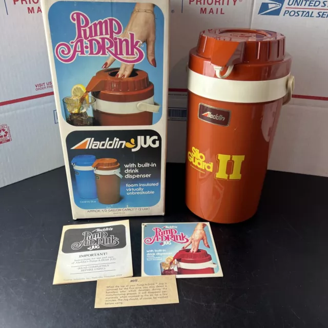 Vintage Aladdin Pump-a-drink Jug Thermos Cooler 1/2 Gallon No. 575