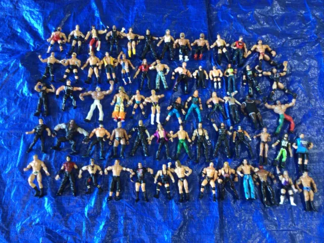 WWE Wrestlers Action Figures 63 Bundle Lot Jakks Remco Wcw Titan Sports 1985 &up