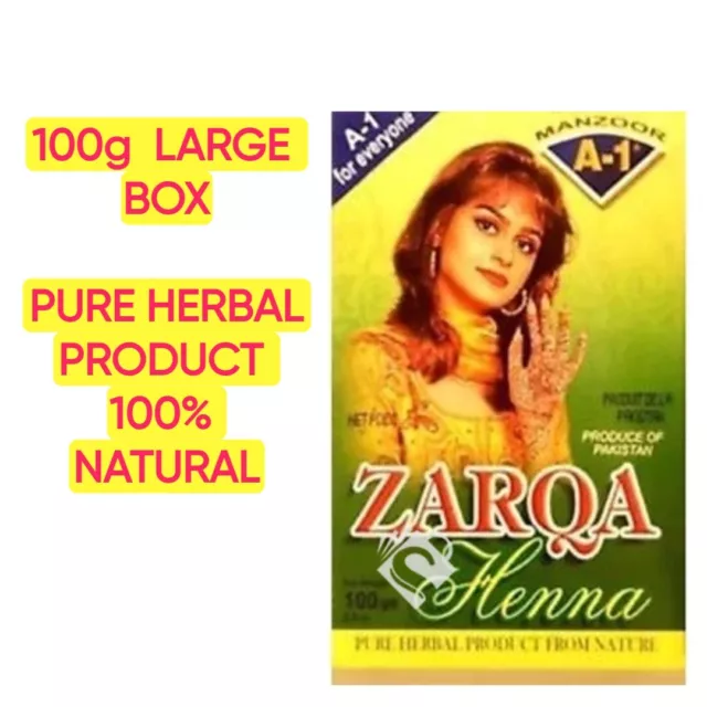 ZARQA Henna Hair Colour Dye - Use Mehndi, Body Art HALAL BEST SELLING BRAND NEW