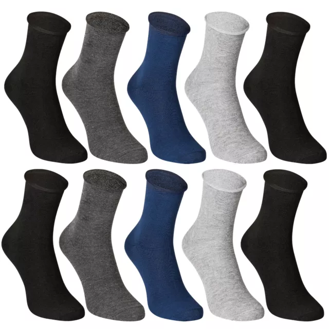 10-30 Paar Herrensocken ohne Gummi Baumwolle Strümpfe Socken 39-46 | Komfortable