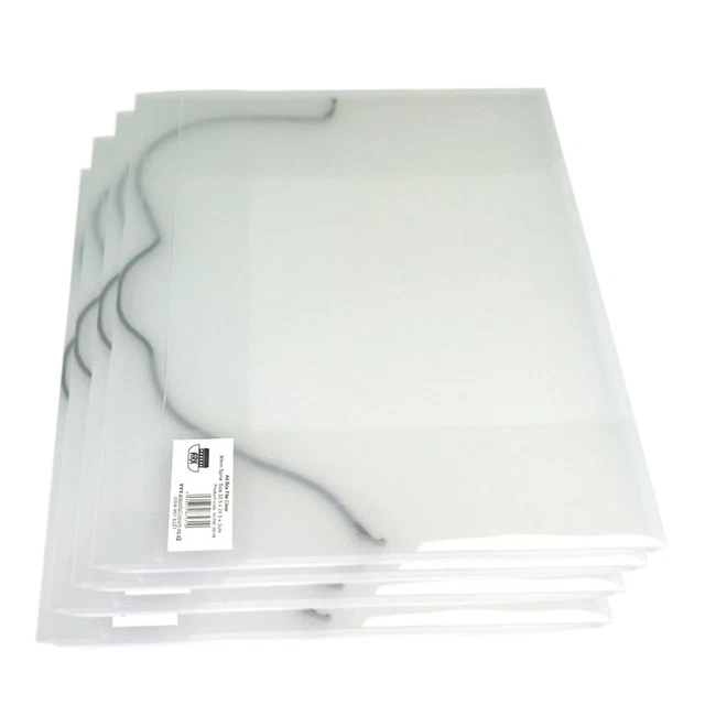 Transparent Plastic Box File 10 A4 CLEAR Plastic Box Files Elasticated Document Storage Folders ...