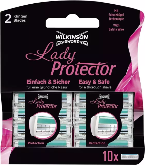 10 Recharges de Lames de Rasoir Wilkinson Sword Lady Protector Femme 2* NEUVE