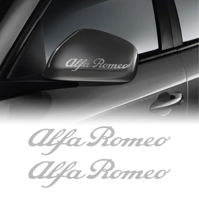Adesivi Prespaziati Scritta Alfa Romeo, Argento, 10 cm