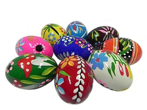 Hand-painted wooden Easter Eggs Egg Decorations Gift Set no plastic chocolate 2