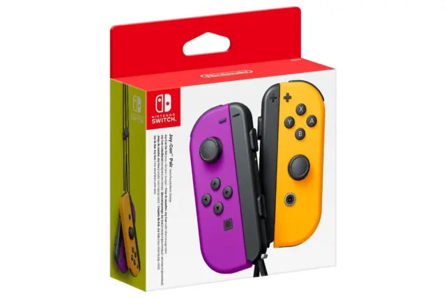 Nintendo Switch Joy Con Controller Pair (Neon Purple/Neon Orange), Controllers &