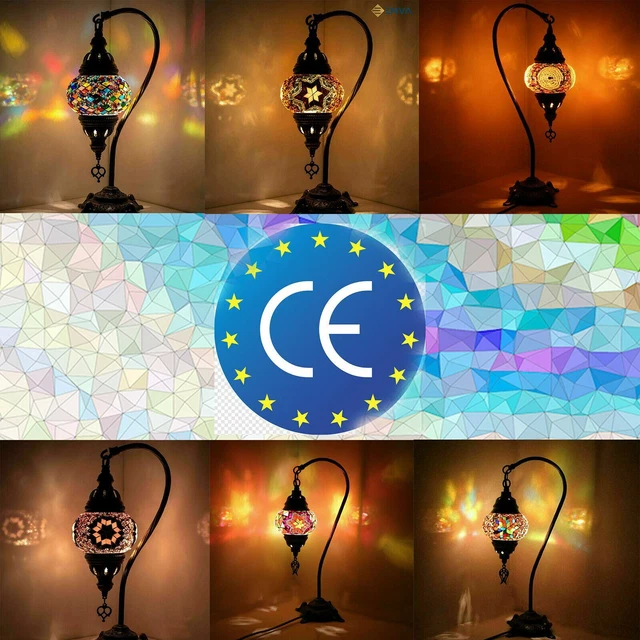 Lampada a mosaico a collo di cigno tiffany turca marocchina fatta a mano