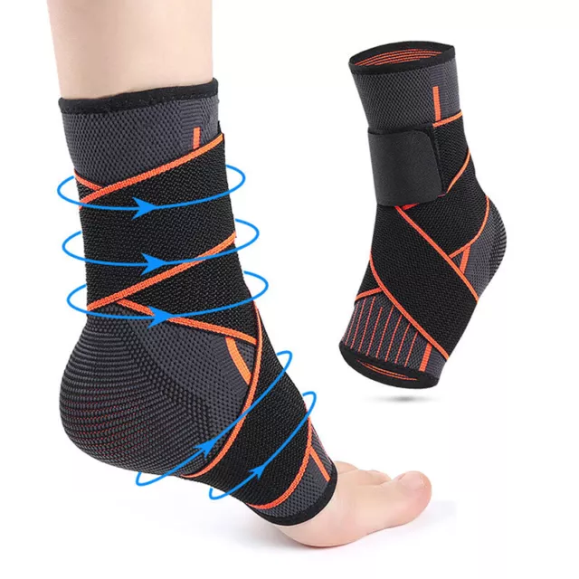 Sports Ankle Brace Compression Strap Sleeves Support 3D Weave Elastic Band F*